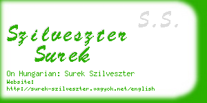 szilveszter surek business card